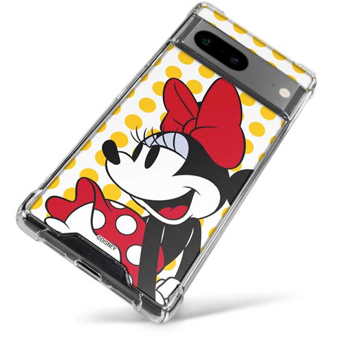 Disney Minnie Mouse Profile Yellow Dots Google Pixel 7a Clear Case